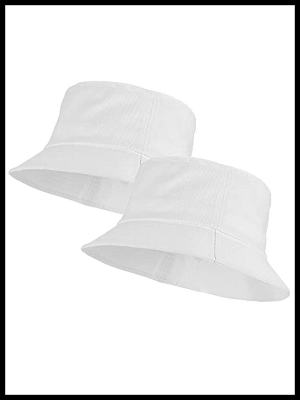 2-Pack Cotton Bucket Hat Packable Sun Hat Summer Outdoor Travel
